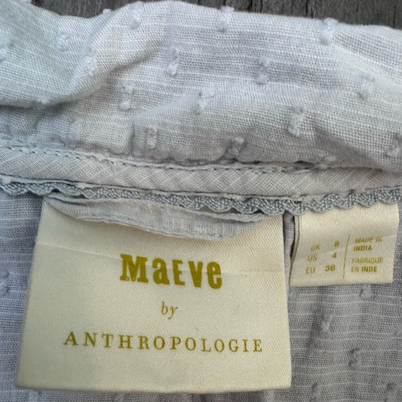 Maeve Anthropologie Christie Floral Embroidered Button Blouse Top Women’s US 4 - Picture 7 of 11